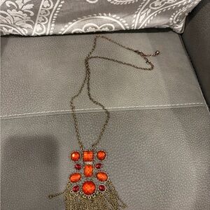 Elegant Orange and Gold Necklace